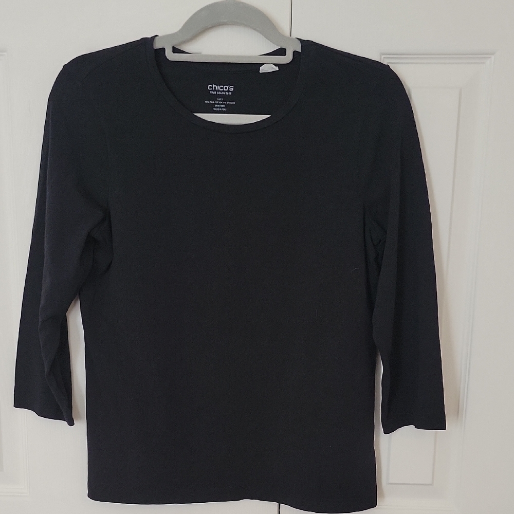 Chico's Classic Black Long Sleeve Top